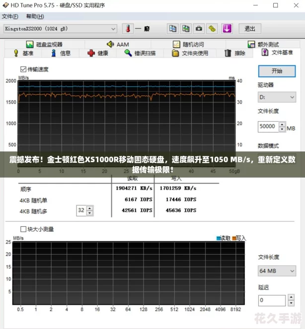 震撼发布！金士顿红色XS1000R移动固态硬盘，速度飙升至1050 MB/s，重新定义数据传输极限！